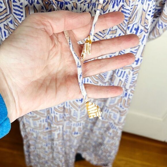 Baobab Angy Block Printed Dress Blue/White Nwt Size S/M - Picture 4 of 9